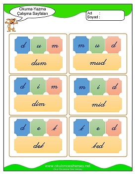 d sesi Hece Kartları